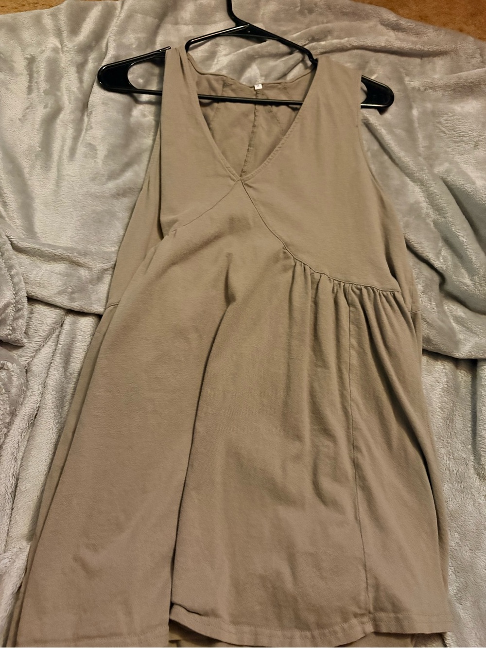 SHEIN Taupe Sleeveless V-Neck High-Low Dress